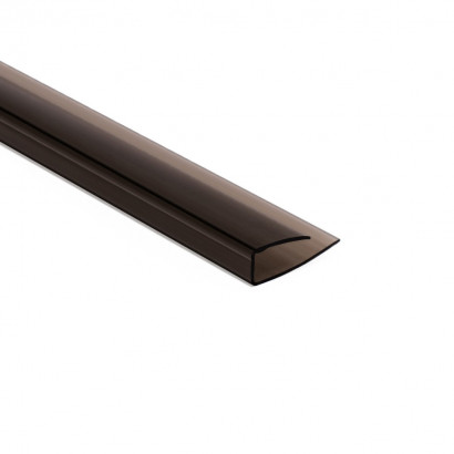 Polikarbonāta nobeiguma profils UP 8 mm bronza